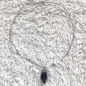 Amethyst Stone Pendant Choker Necklace